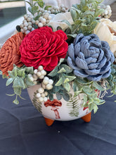 Sola Wood flowers in mushroom ceramic plantar