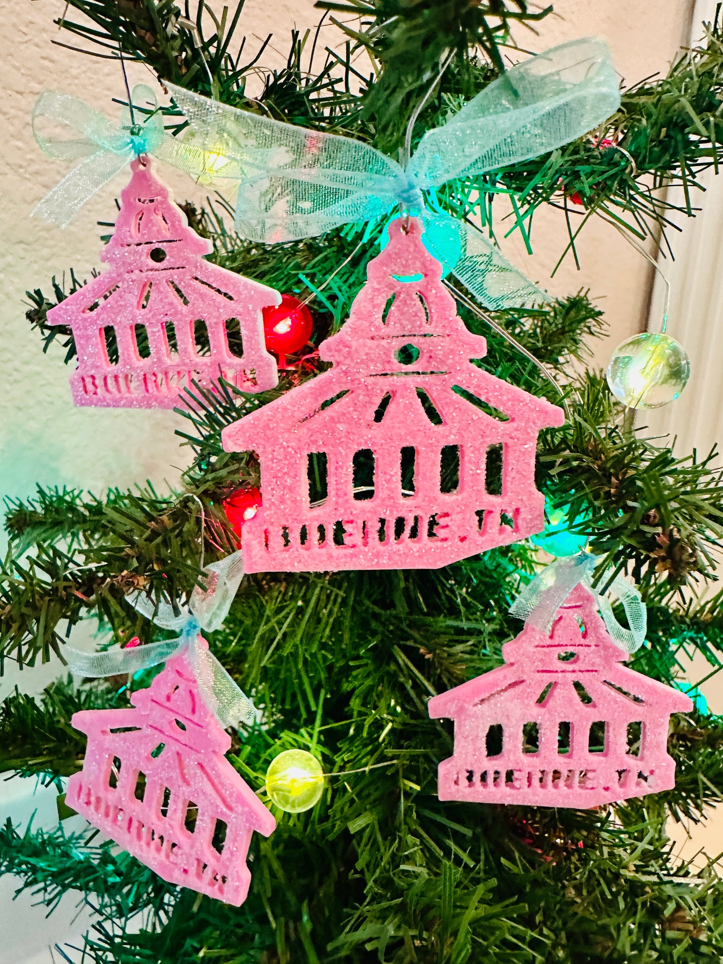 Pink Glitter Boerne Gazebo Ornament