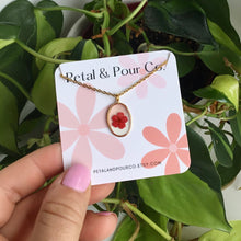 Real Flower Oval Necklace