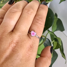 Real Flower Dainty Heart Ring