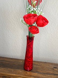 Sola wood flowers in red vase