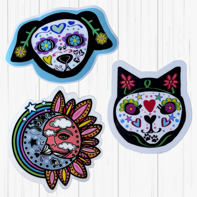 Stickers- Sun And Moon, Dog, and Cat