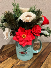 Sola Wood flowers in Christmas Mug