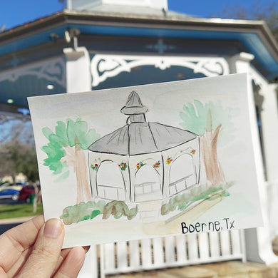 Notecards- Watercolor Boerne Gazebo