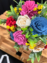 Large Sola Wood Flower arrangement in woven basket