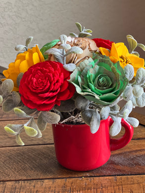 Sola wood flowers in small Cup