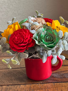 Sola wood flowers in small Cup