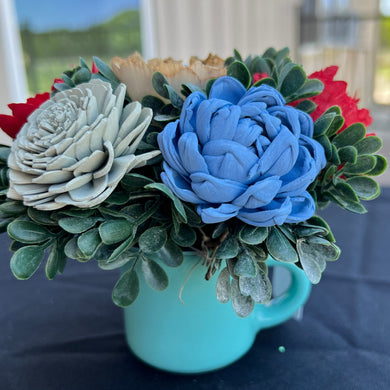 Sola wood flowers in small Cup