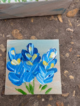 Mini Canvas Paintings & Easels- Texas wildflowers