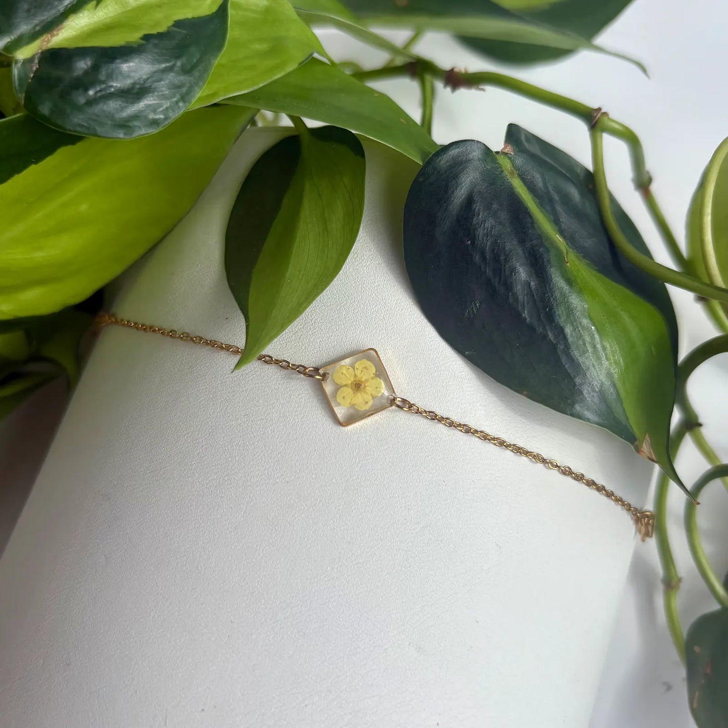 Real Flower Square Bracelet