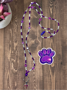Purple & White Lanyard