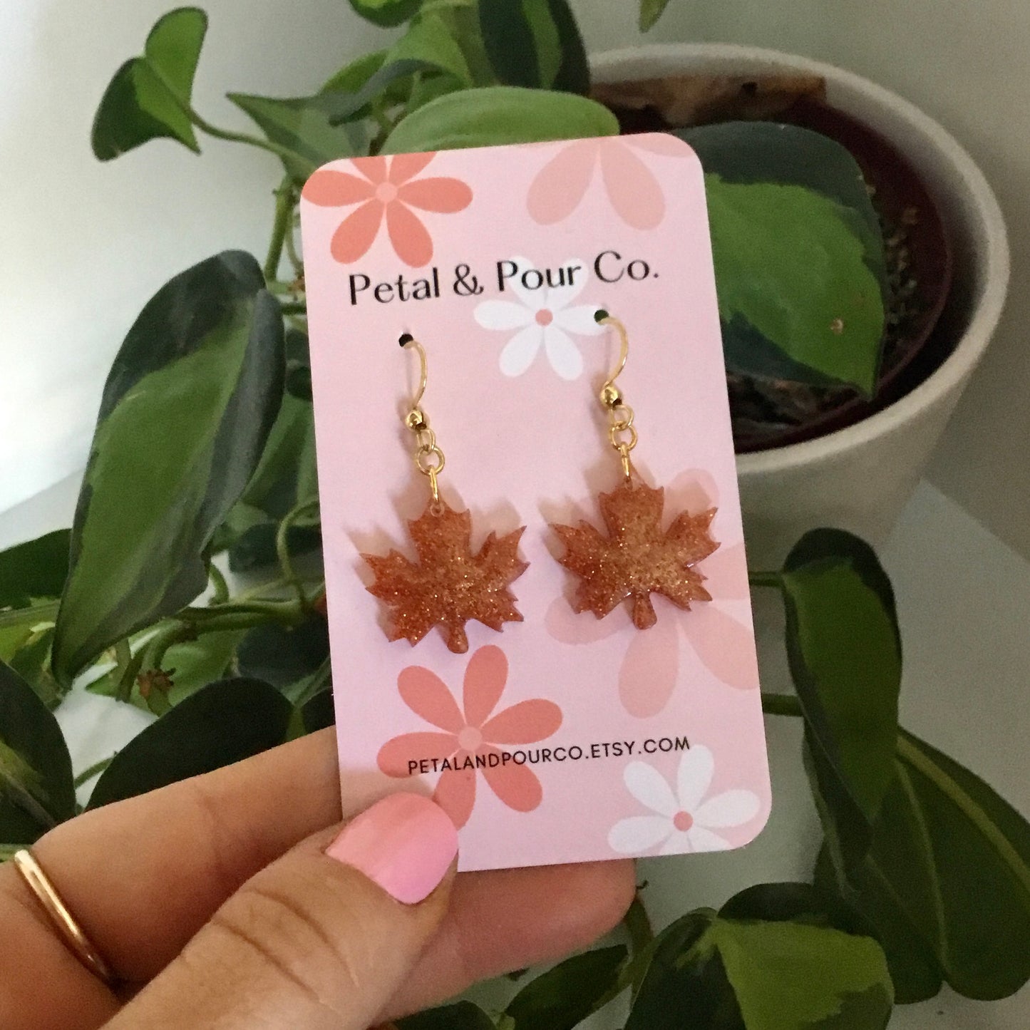 Real Flower Fall Earrings