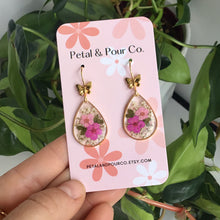 Real Flower Teardrop Earring