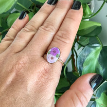 Real Flower Oval Ring