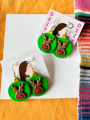 Rudolph Christmas earrings