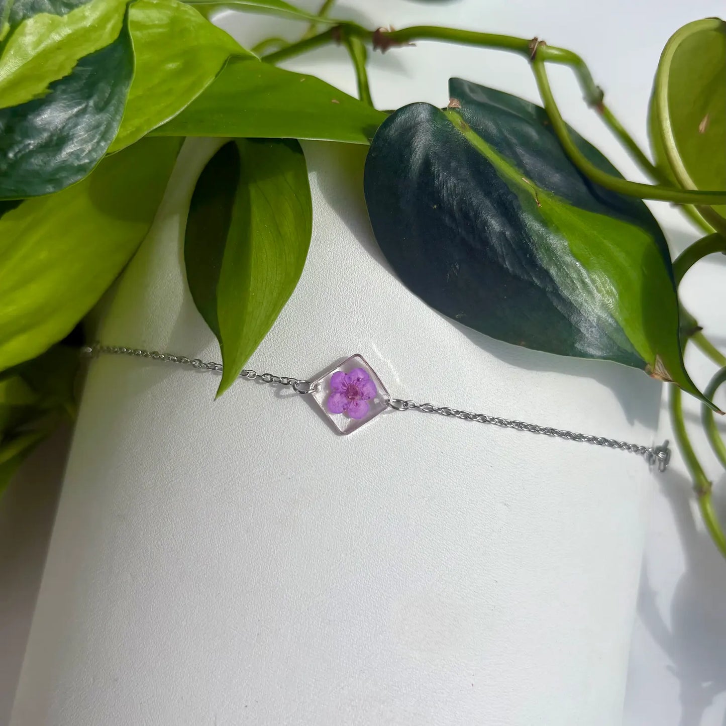 Real Flower Square Bracelet