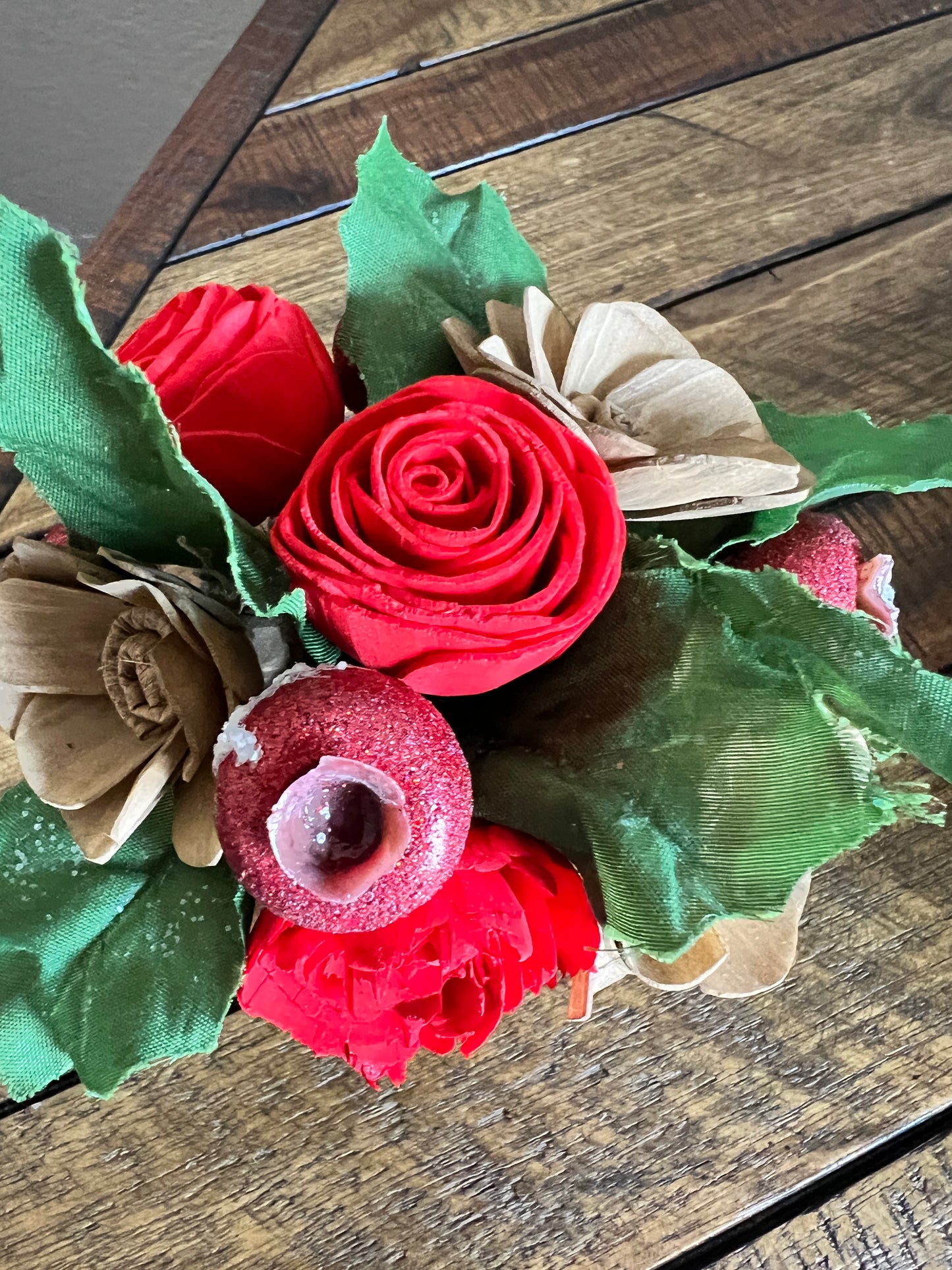 Sola wood flowers in small white ceramic cup