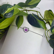Real Flower Heart Bracelet