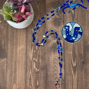 Blue & Silver Lanyard