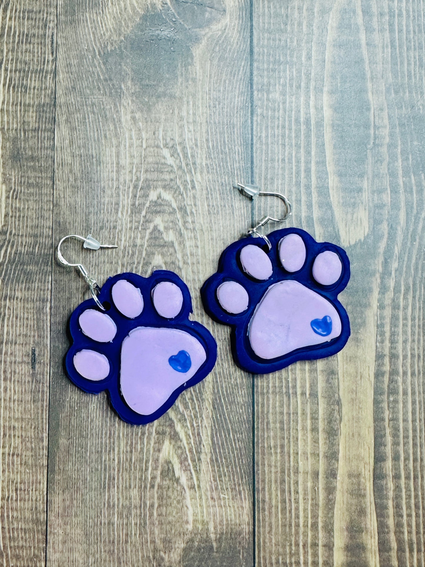 Purple Paw Earrings