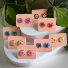 Real Flower Round Stud Earring