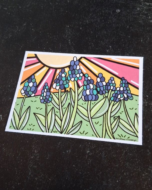 Mini Art Print - Bluebonnets