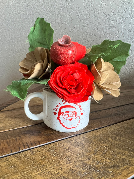 Sola wood flowers in small white ceramic cup