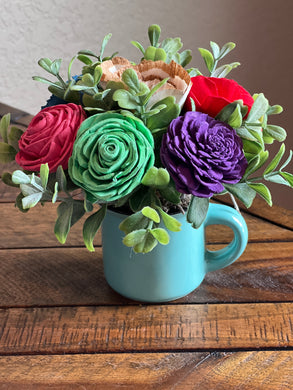 Sola wood flowers in small Cup