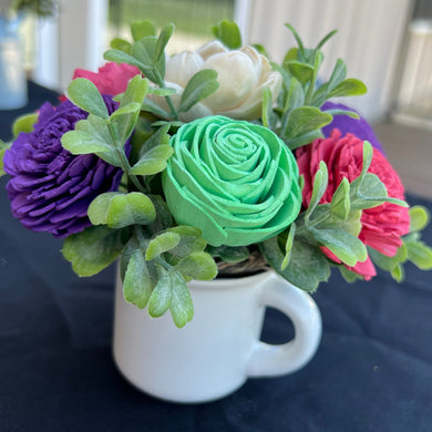 Sola wood flowers in small Cup