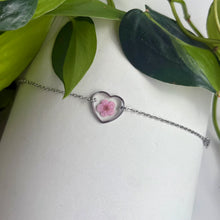 Real Flower Heart Bracelet