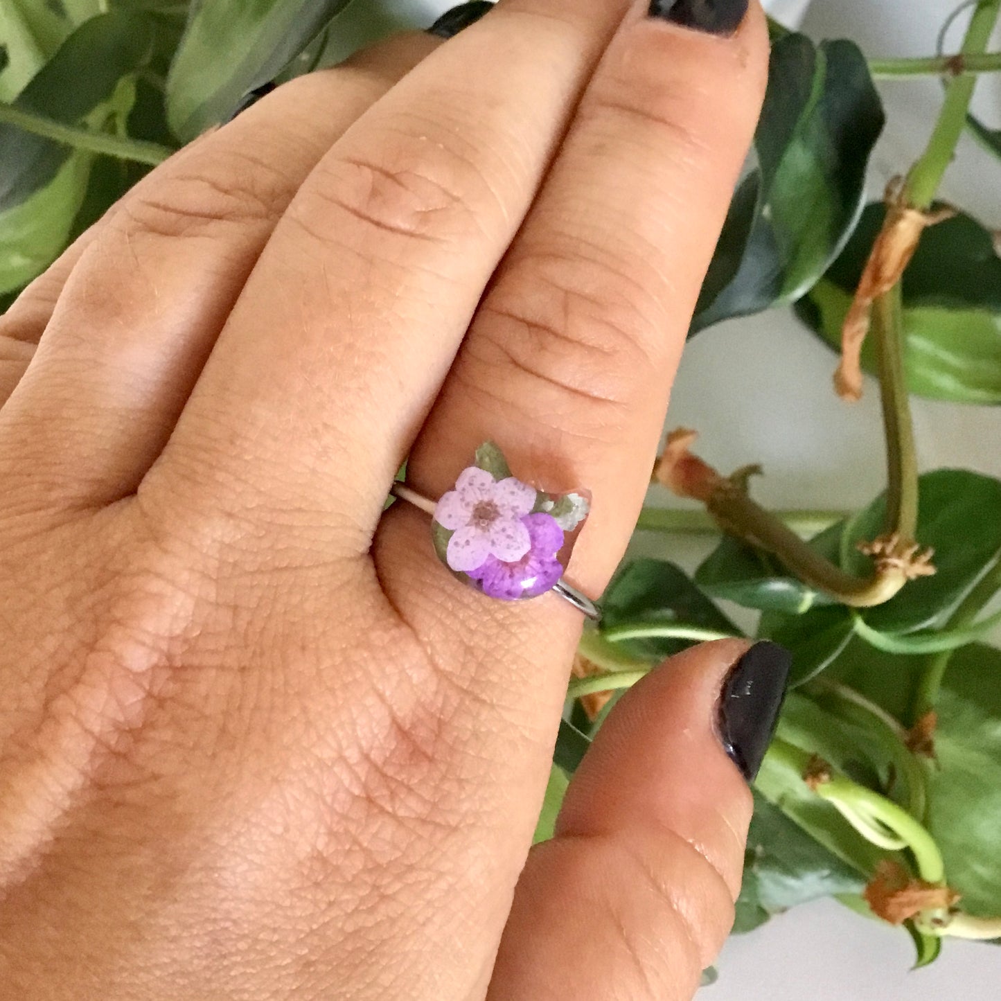Real Flower Cat Ring