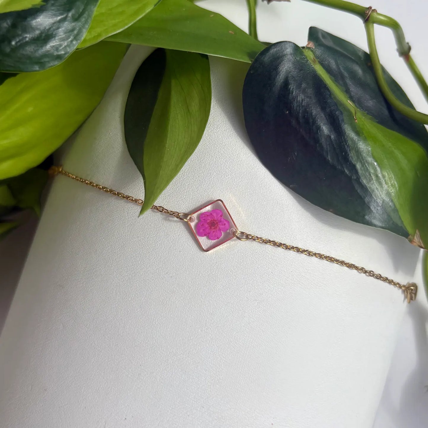 Real Flower Square Bracelet