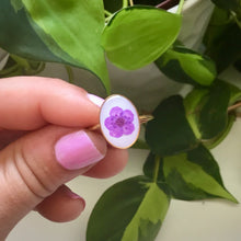 Real Flower Oval Ring