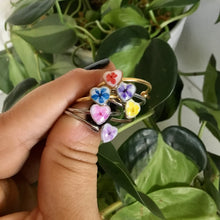 Real Flower Dainty Heart Ring