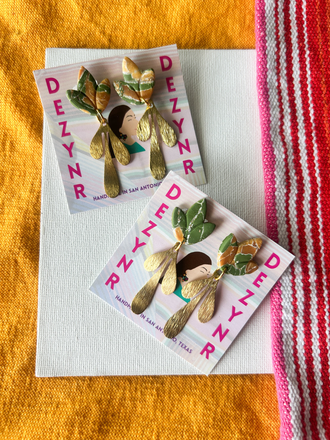 Earrings- Green Leafy Dangles