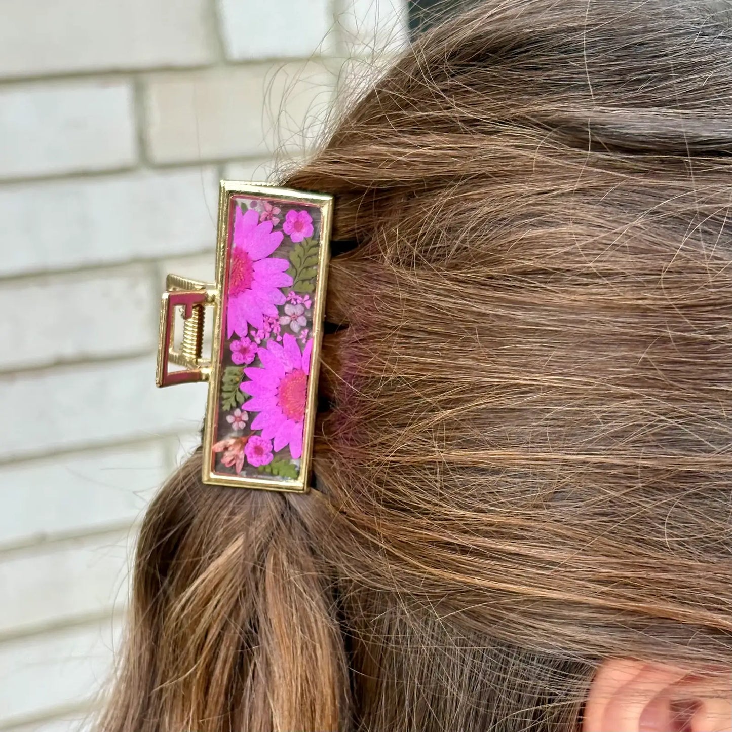 Real Flower Gold Claw Clip