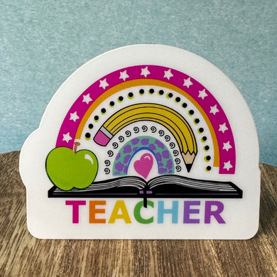 Teacher Rainbow Waterproof Vinyl Sticker