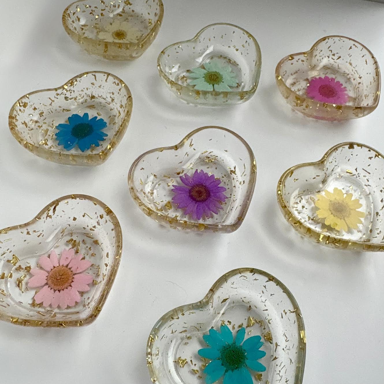 Real Flower Heart Jewelry Dish