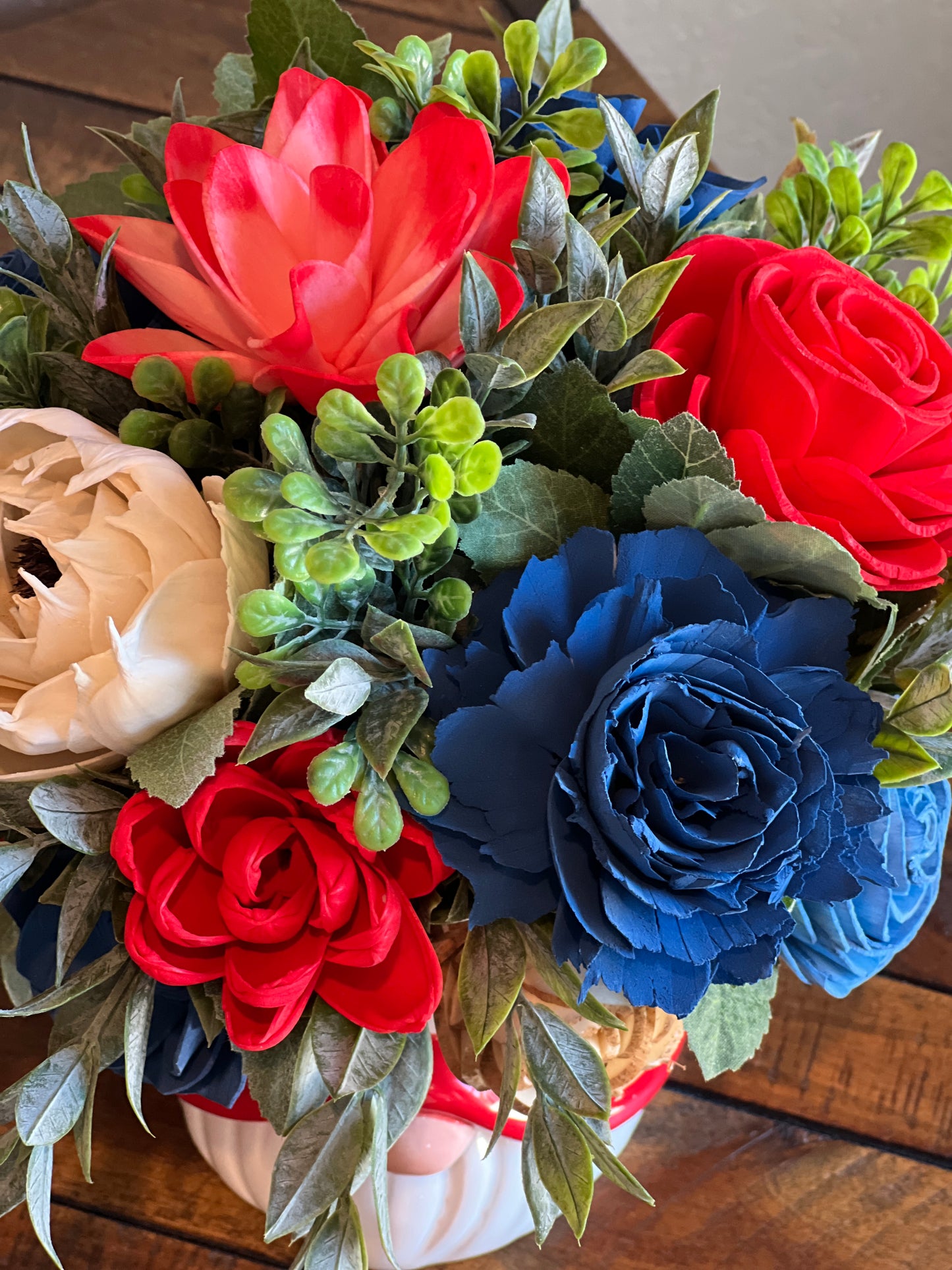 Sola Wood Flowers in Patriotic Gnome