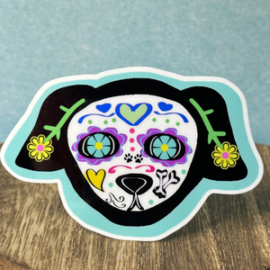 Sugar Skull Cat and Dog Stickers
