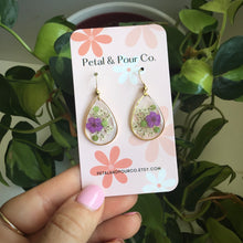 Real Flower Teardrop Earring