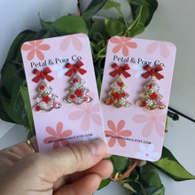 Real Flower Christmas Tree Earrings