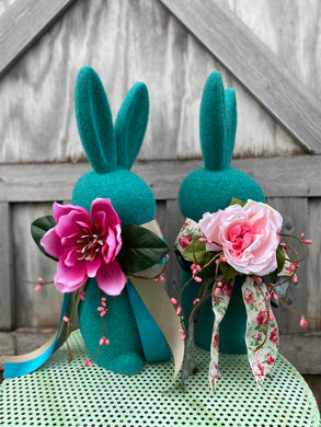 Pink and teal Easter bunnies