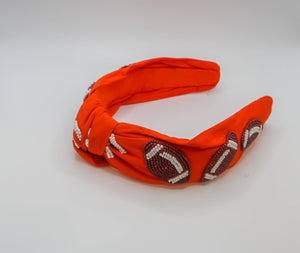 Headbands- Orange Footballs