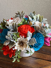 Sola wood florals in white “crock”