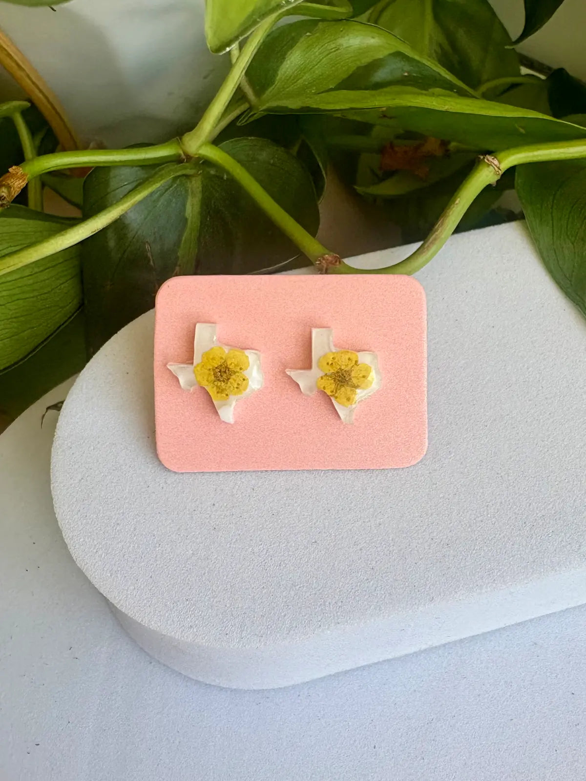 Real Flower Texas Stud Earring