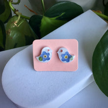 Real Flower Bird Stud Earring