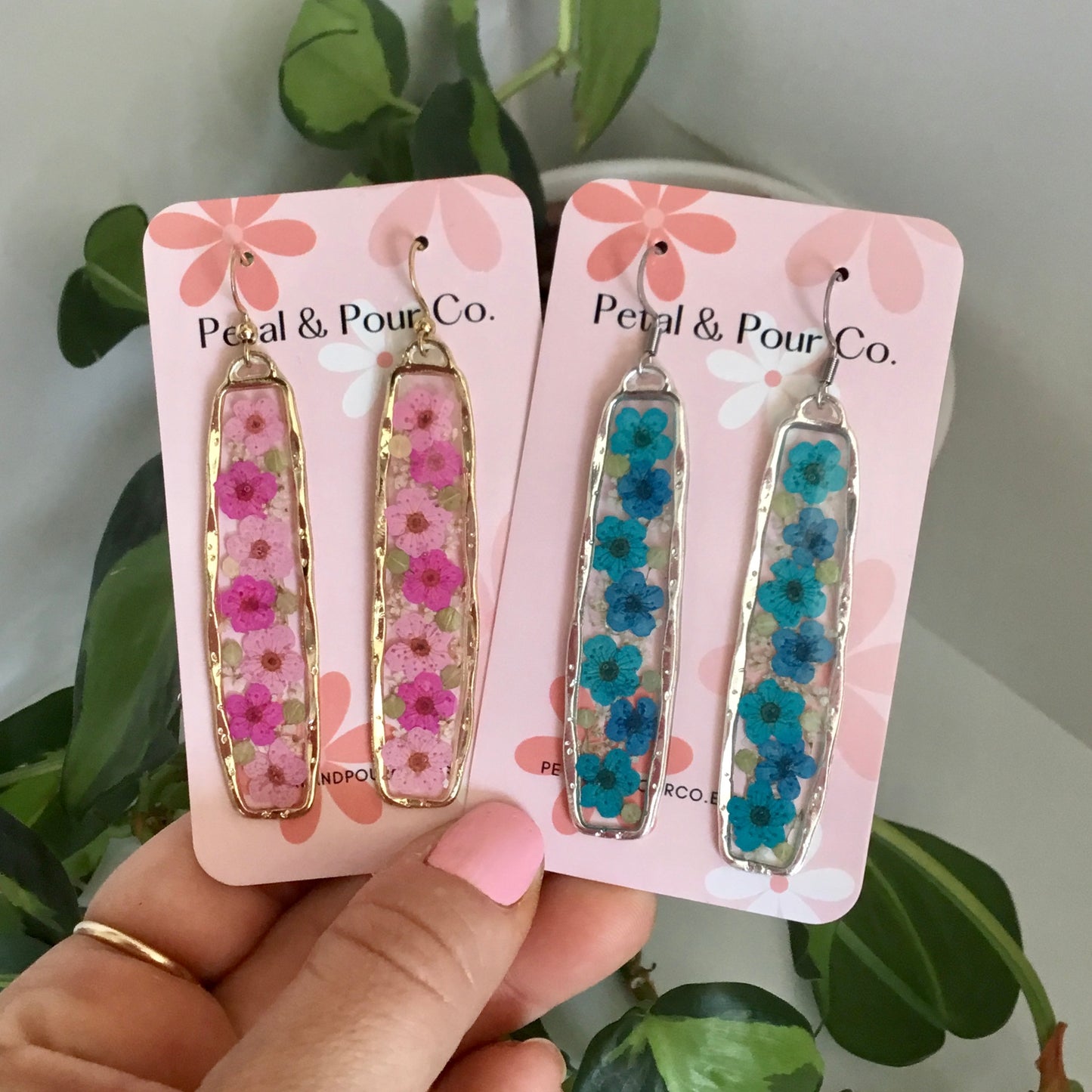 Real Flower Long Earring