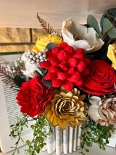 Book Vase with Sola Wood Floral arrangement