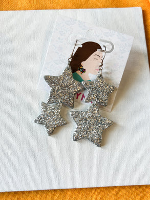 Earrings- Silver Stars